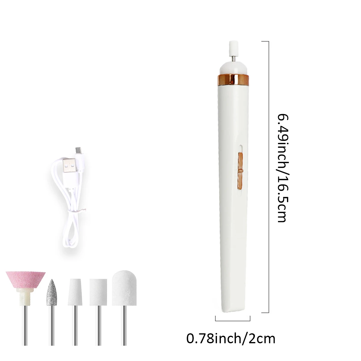 1 set of the new portable 15000 RPM high-speed rotating nail polisher with 4-speed adjustment, 2 forward and reverse speeds, 5 grinding heads, rechargeable nail polisher, nail polishing and cuticle removal tool set, a gift for Christmas, Valentine's Day, or a woman's birthday