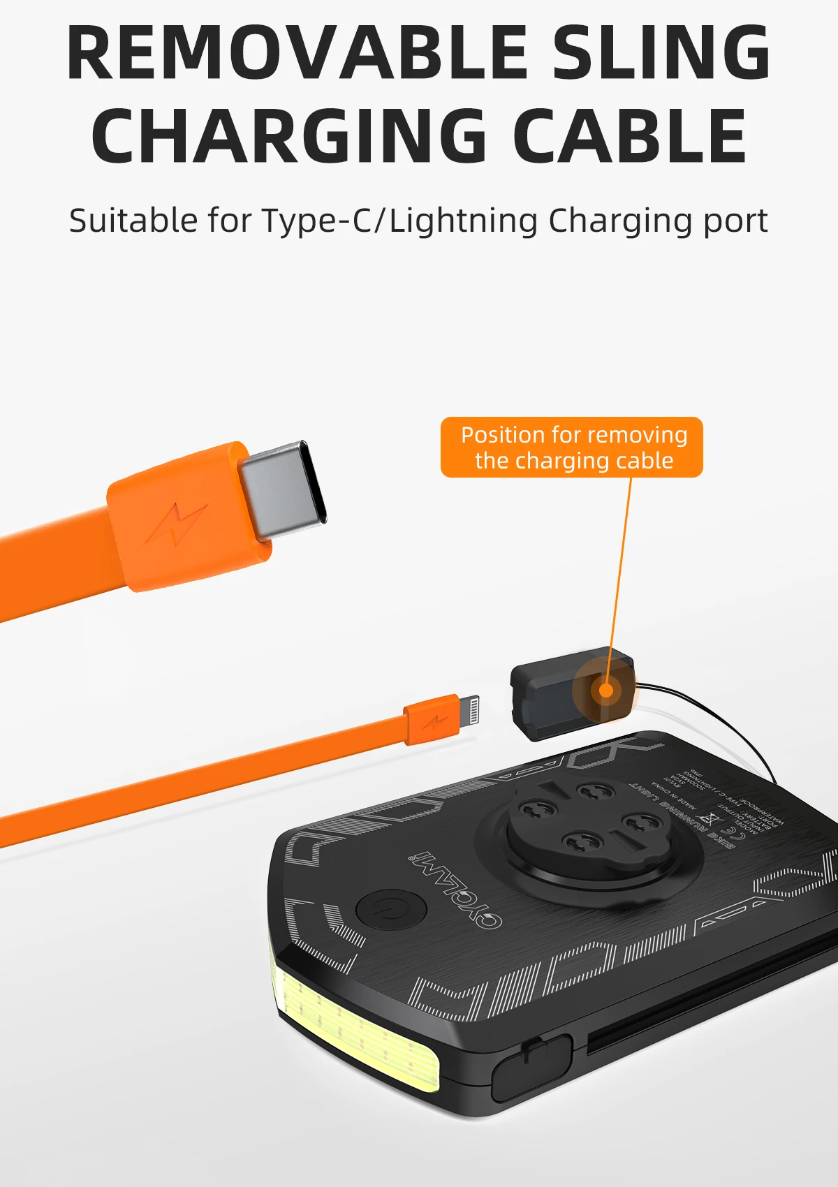 CYCLAMI RVL01 Bicycle Light Cycling Headlight 5000mAh Type-C Charging Front Lamp For Garmin XOSS IGS Computer Lights Charging