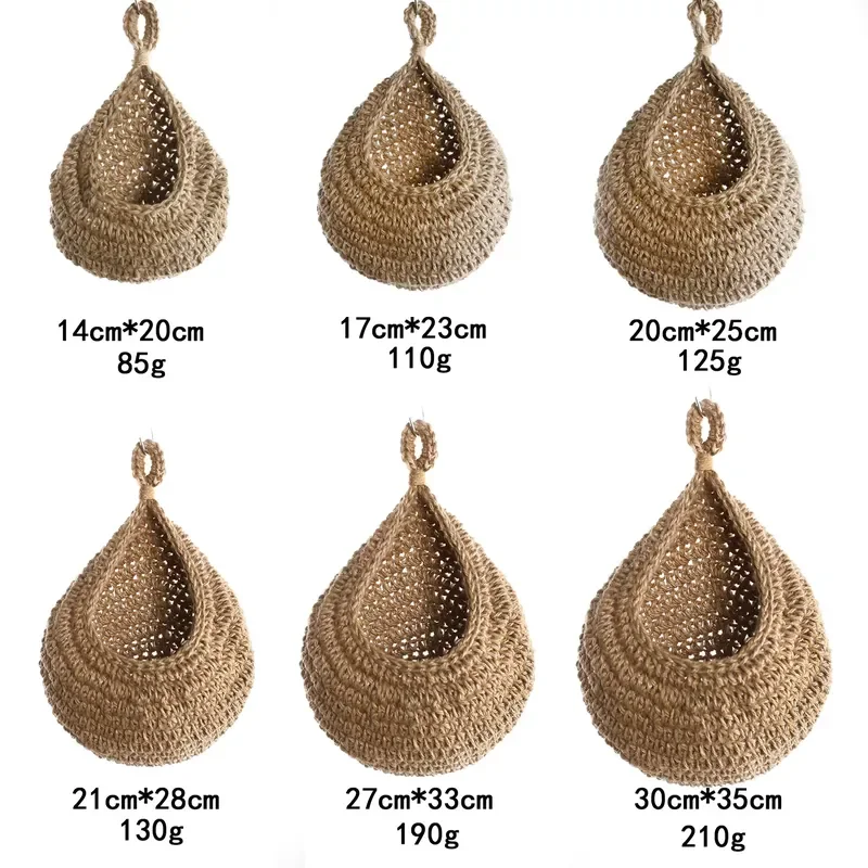 Bohemian Hanging Fruit Basket Hand-woven Wall Storage for Kitchen Vegetable Organization Household Decor
