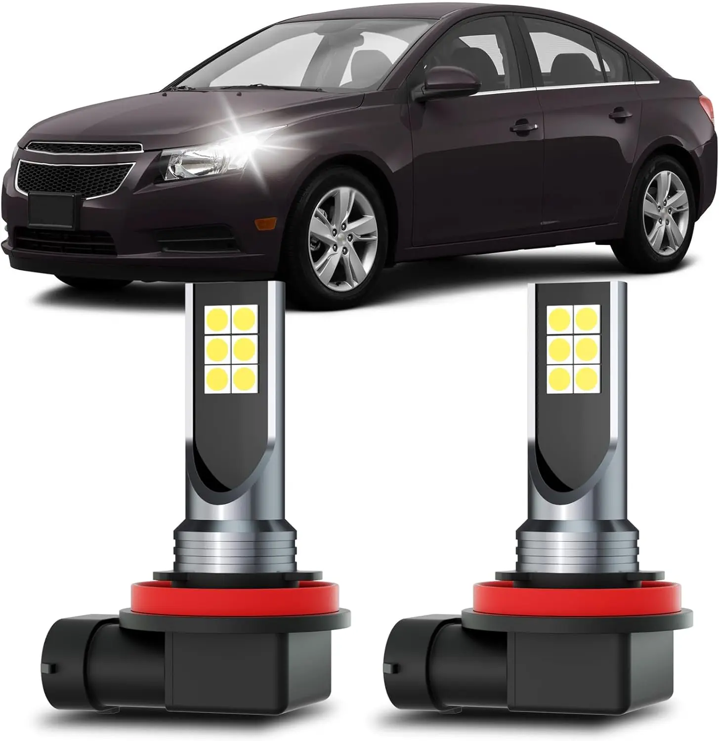 

Cruze LED Fog Lights Fits for 2011-2015 Chevy Cruze, 6500K Cool White Cruze Fog Lights Bulbs Replacement Kit, Direct Plug and Pl