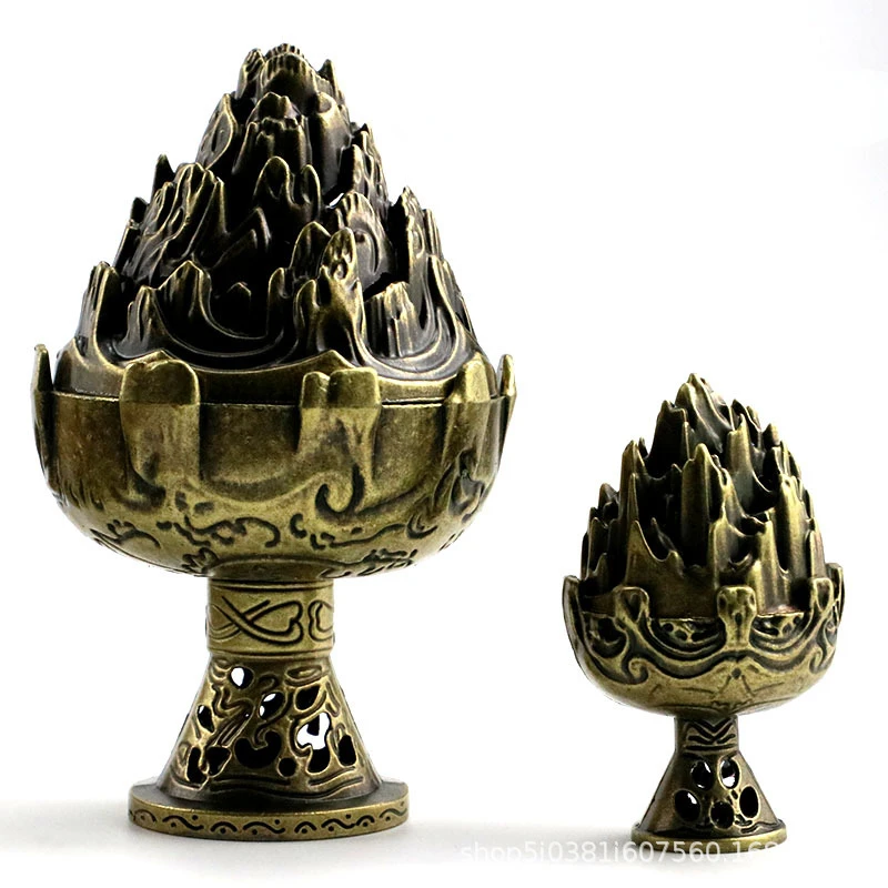 Buddhist Utensils Incense Burner Lotus Incense Censer Archaic Copper Alloy Sandalwood House Furnishings Home Office Decoration