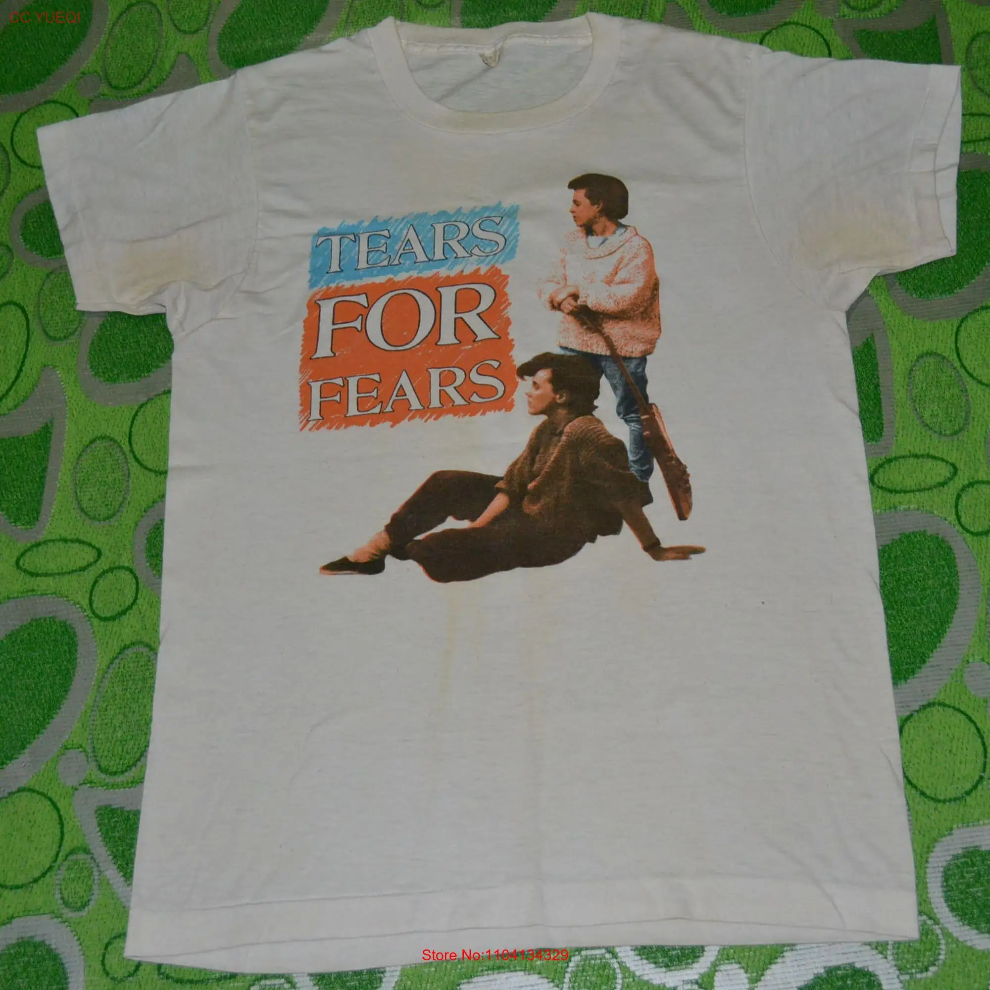 Vintage 1985 TEARS FOR FEARS Songs from the Big Chair Tour Concert New Wave Promo album super rare S Size T shirt