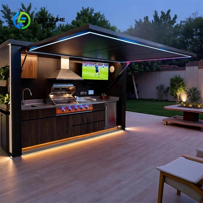 Outdoor Kitchen BBQ Grill Island Stainless Steel Patio Countertop Cooking Station Gas Charcoal Garden Unit