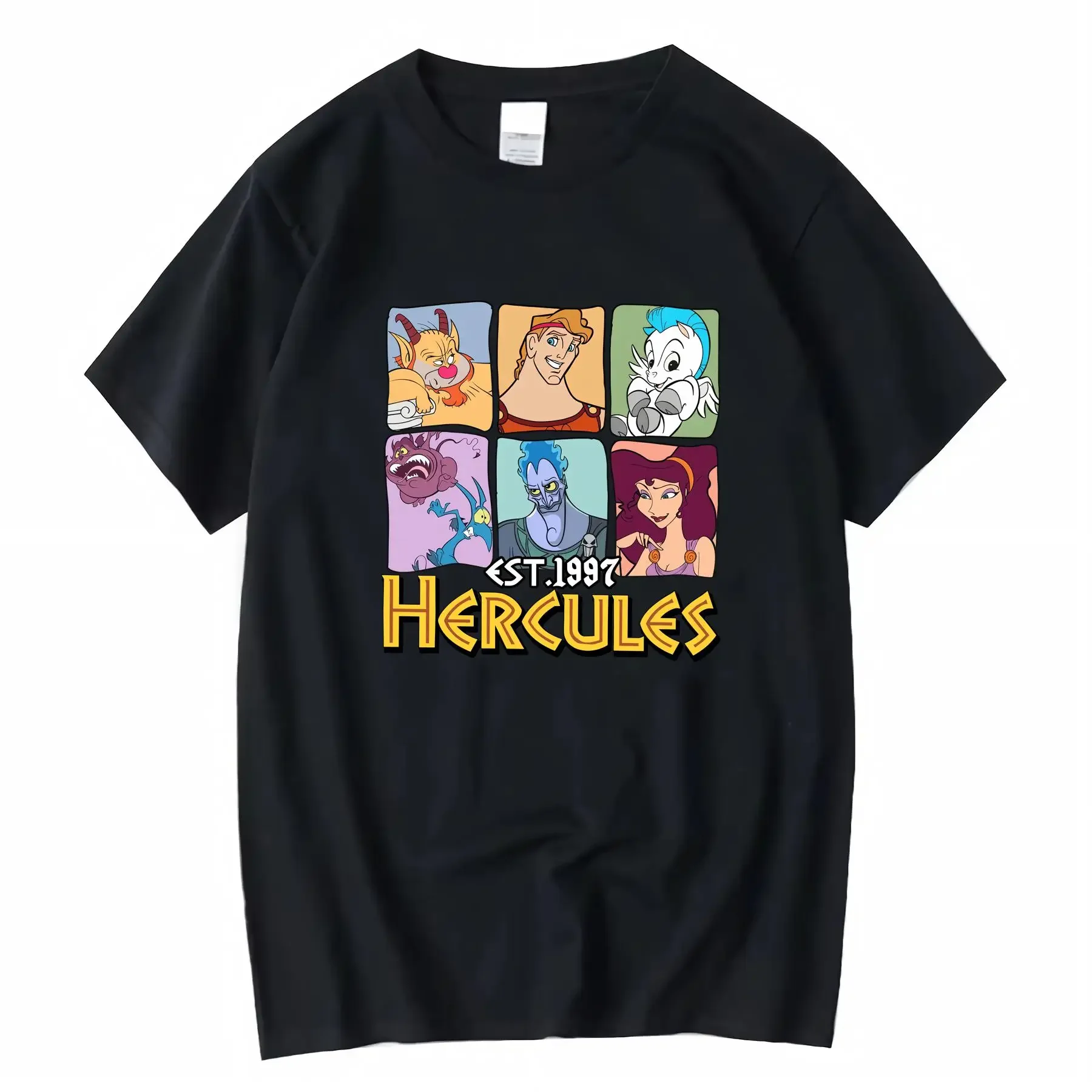 

Винтажная футболка с персонажем Disney Hercules 1997 Est S M L XL XXL 3XL 4XL 5XL Негабаритная винтажная стираная повседневная мода Универсальная