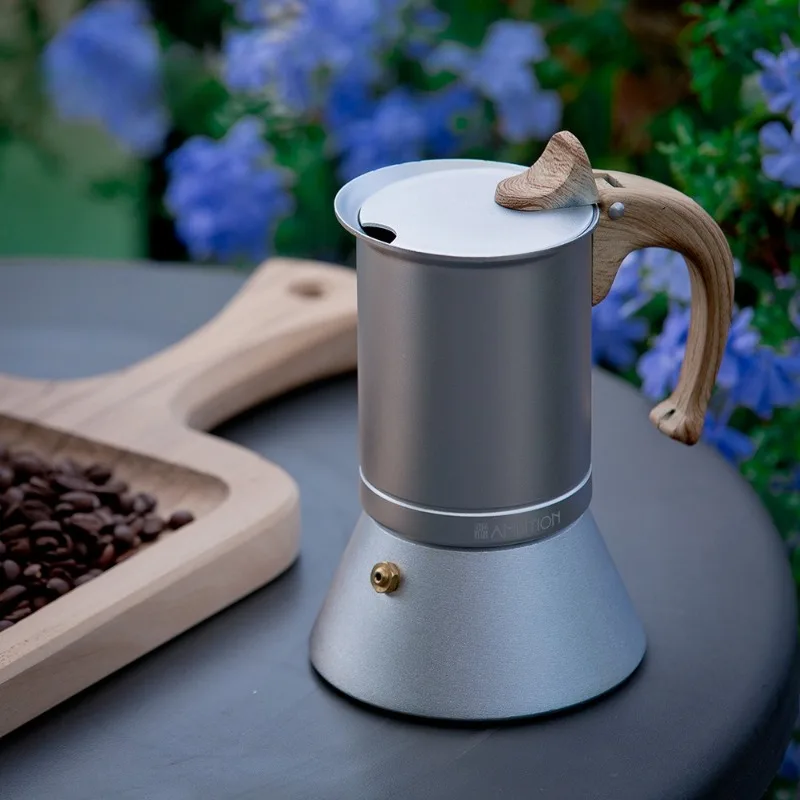 

1pcs Nordic Italian Style Home Moka Coffee Pot Food-Grade Aluminum Electric Stove Compatible Coffee Maker with 3-Cup Capacity