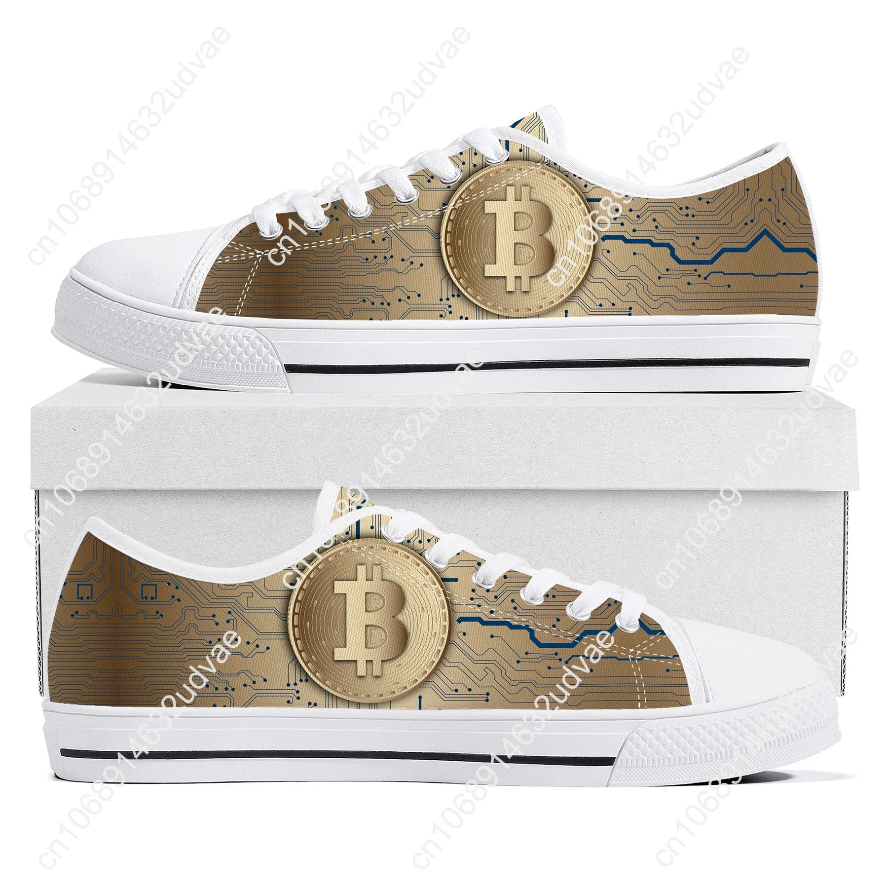 Low Top Canvas Sneakers para homens e mulheres, Bitcoin, criptomoeda mineiro, BTC Coin, casais, adolescentes, sapatos personalizados, alta qualidade