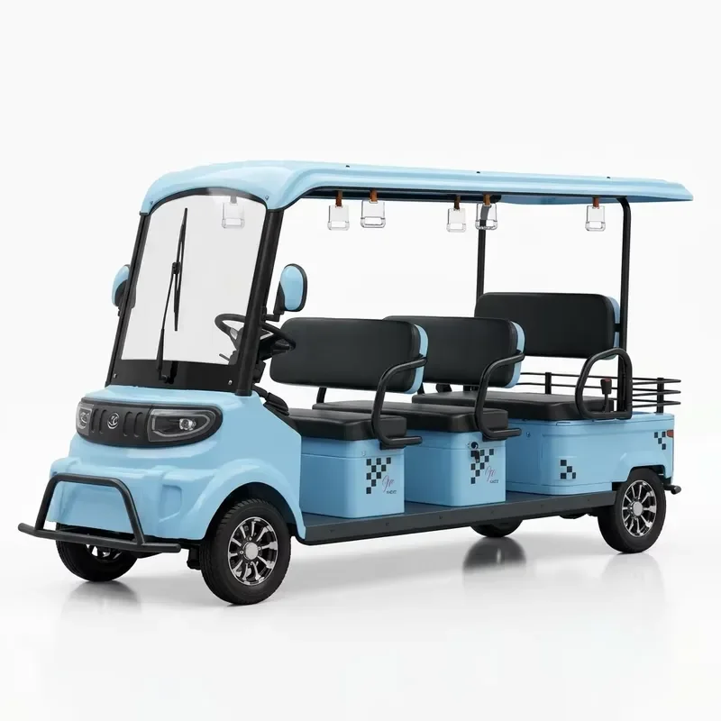 Electric Golf Cart 6 Seater 3 Row Street Legal Golf Buggy Utility Vehicle Canopy Windshield Ball Caddie CE 30-50km/h