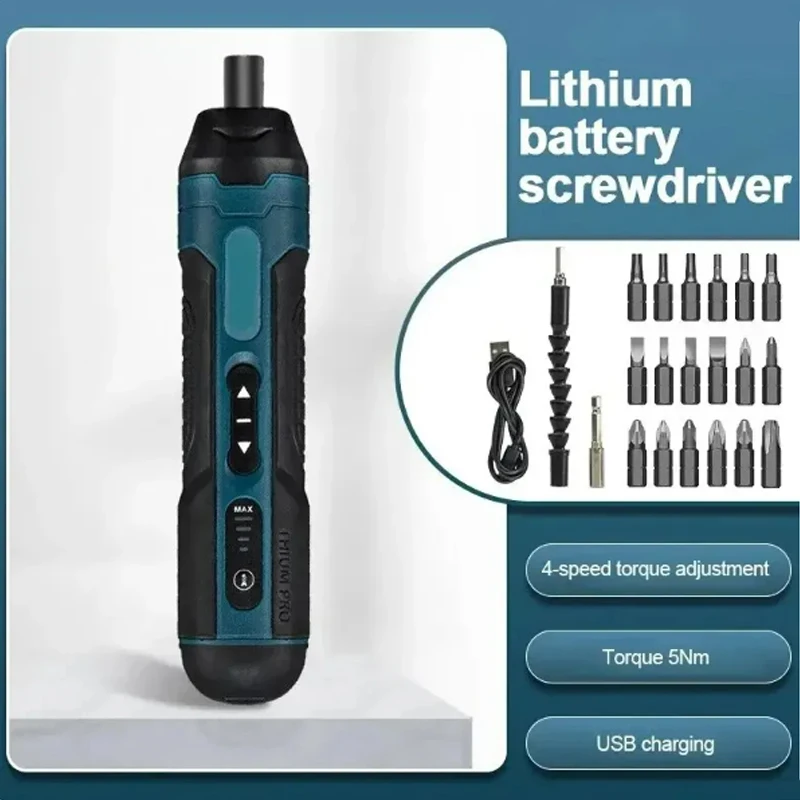 Mini Cordless Electric Screwdriver 1300mah Rechargeable Adjustment Power Drill Multi-function Disassembly Torque Repair Tools