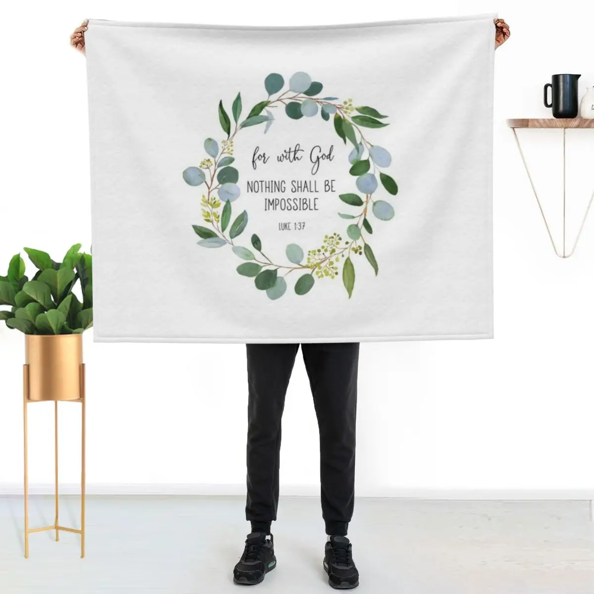 Luke 1:37 Nothing Shall Be Impossible Throw Blanket Luxury Brand funny gift warm for winter Bed covers Baby Moving Blankets