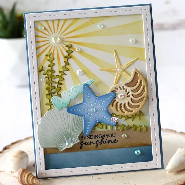 

1 шт. металлическая вырубная форма Piggy Craft для скрапбукинга, трафарет для вырезания, нож для бумаги, шаблон для творчества, вырубные ножи-трафареты Melody Summer Shells