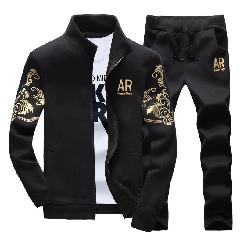 Brand Men Sets Fashion Autumn Spring Sporting Suit Sweatshirt+Sweatpant Tracksuit Men's Sportswear Zipper Clothing 2 Pieces Sets