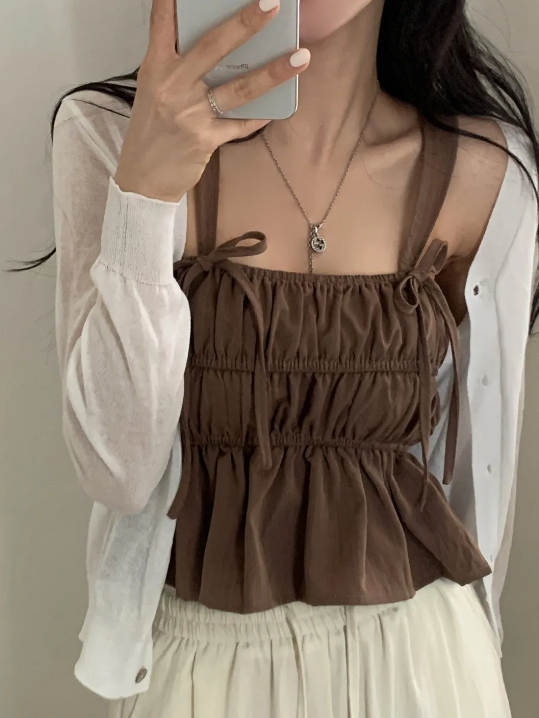 Chic Summer Anti-età Nodo ort Strapl Vest Capispalla da donna Top Vita raccolta Design Pendolarismo Sle Polyeste...