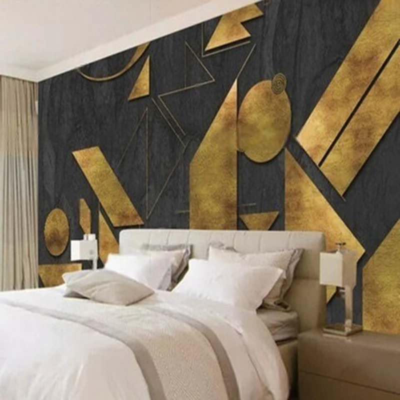MU9124 Nordic modern simple abstract geometric pattern metal TV home decoration background wall PAPER