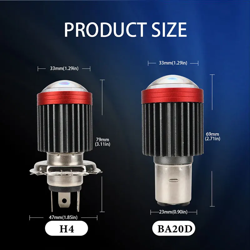 1pcs H4 led lamp ba20d led moto headlight h4 Led motorcycle spotlight motorcycle fog lights h6 ba20d led 12v 6000k white yellow image 6