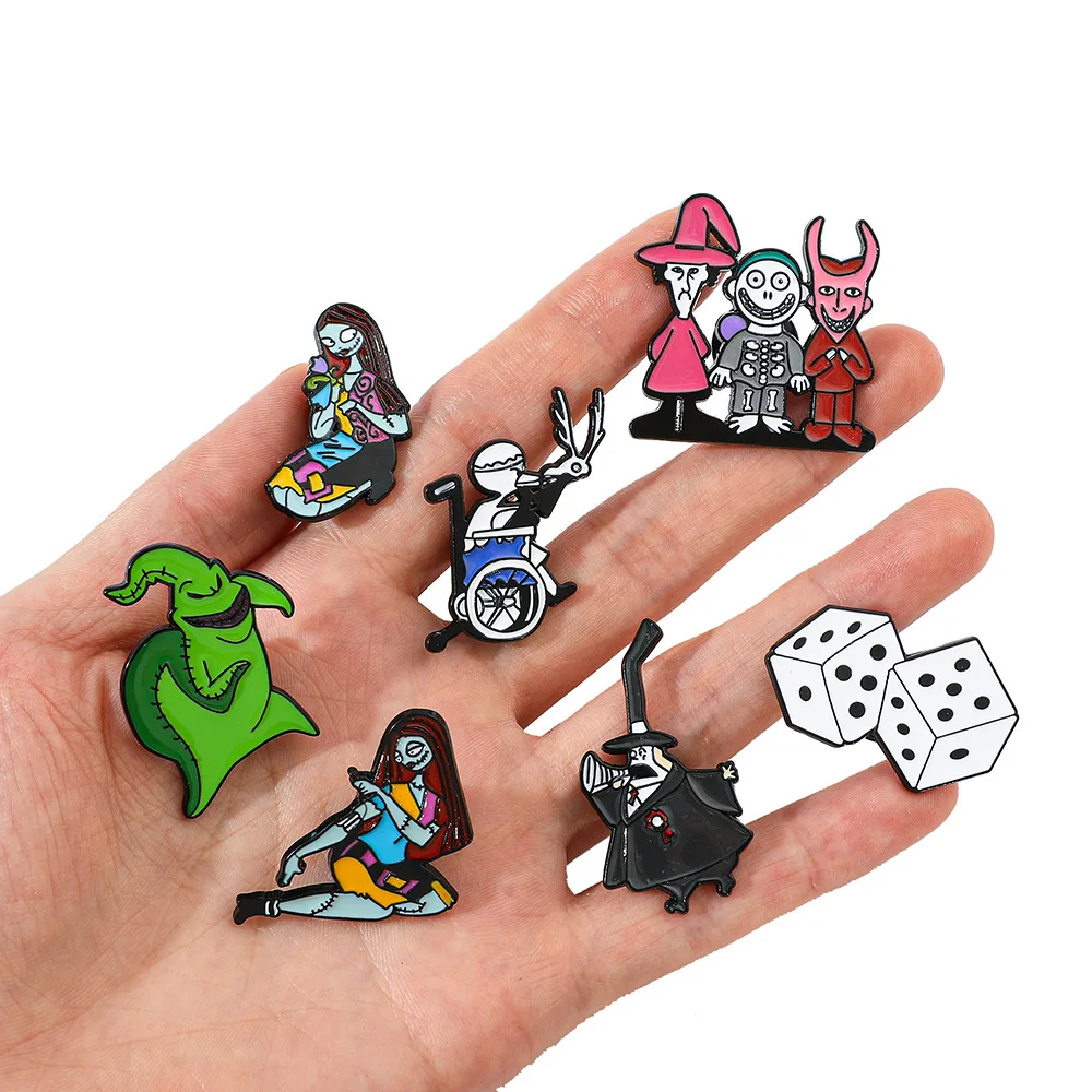 The Nightmare Before Christmas Pin Handmade Brooch for Clothes Cartoon Cosplay Badge Backpack Decoration Jewelry Gift