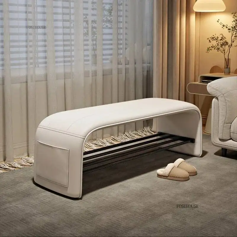 Nordic Bedroom Bench with Storage Shoe Changing Stool Multi-functional Entryway Stools Simple Bedside Bench Home Furniture