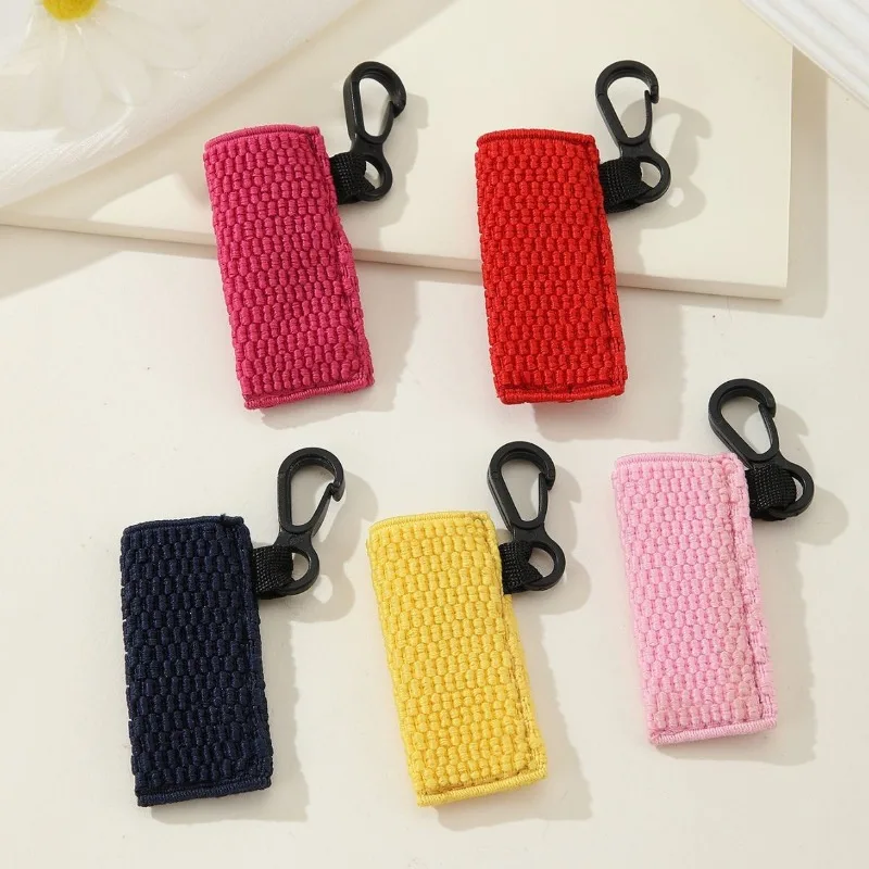 Popular lipstick bag keychain, hot-selling perfume lipstick knitted keychain