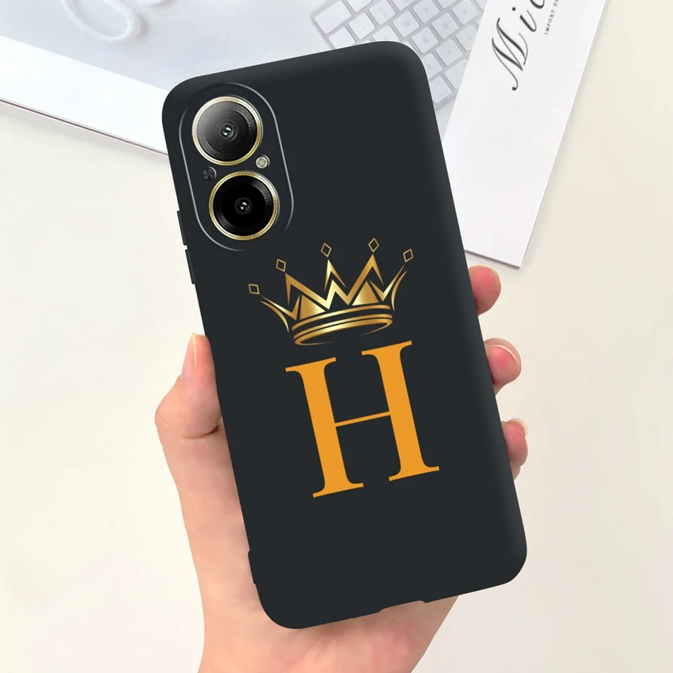 Realme C67 4G 소프트 실리콘 TPU 보호 커버에 대한 패션 편지 케이스 RealmeC67 C 67 4G RMX3890 전화 케이스