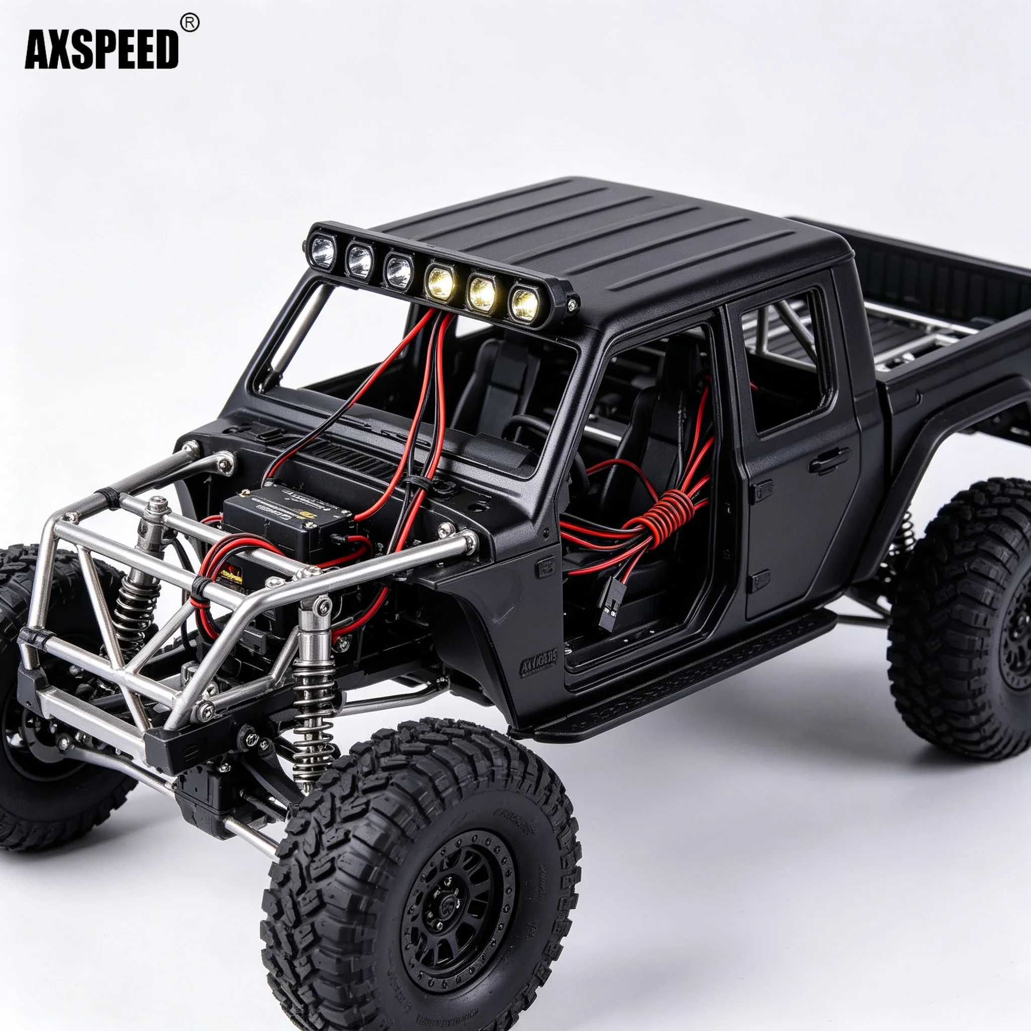 TRINOOD For Axial SCX10‑III JT Gladiator AXI03006 RC Crawler 4‑LED Wheel Eyebrow Light Simulation Decor Lamp Body Mod Accessory