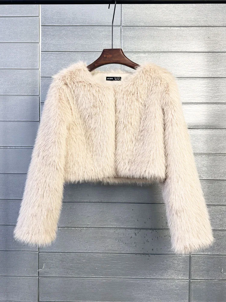 ZADORIN Fashion Colorful Fluffy Faux Fur Jacket Women 2024 Solid Cropped White Pink Faux Fur Coat Women Jackets Winter Fur Coats