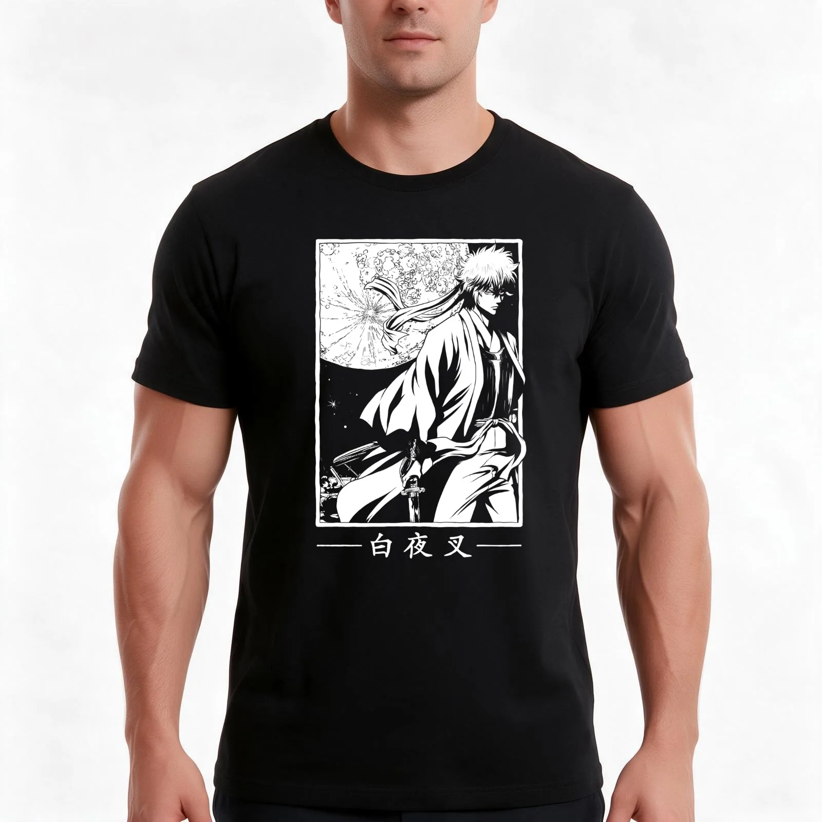 Gintoki Sakata | The White Yaksha T-Shirt Summer Casual Cotton Tee Oversized Streetwear Tops Vintage Graphic Print