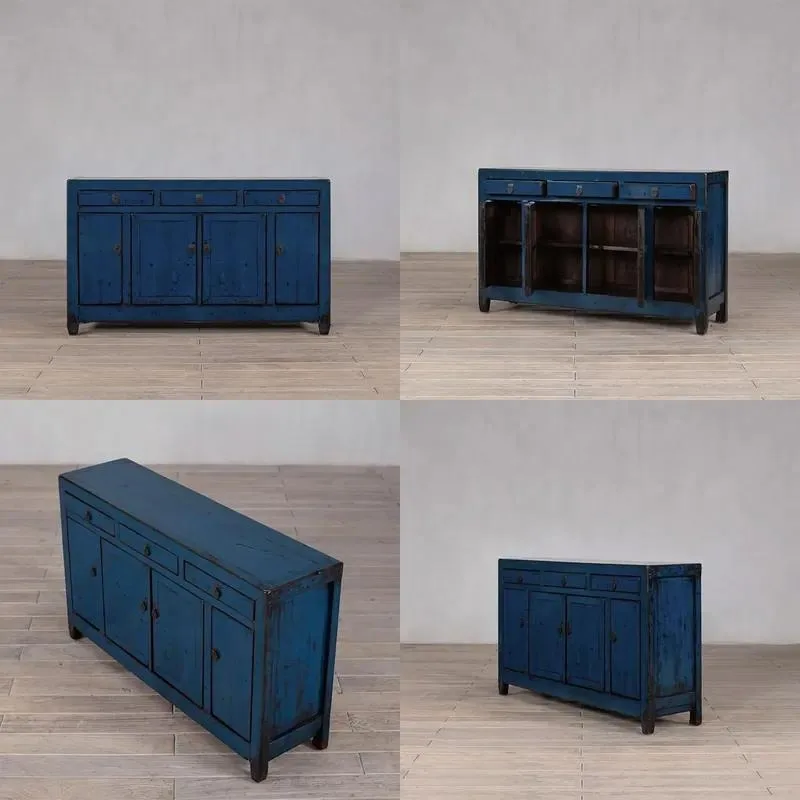 for Solid wood farmhouse wabi sabi design multi-compartment living room entrance cabinet - environmentally friendly large