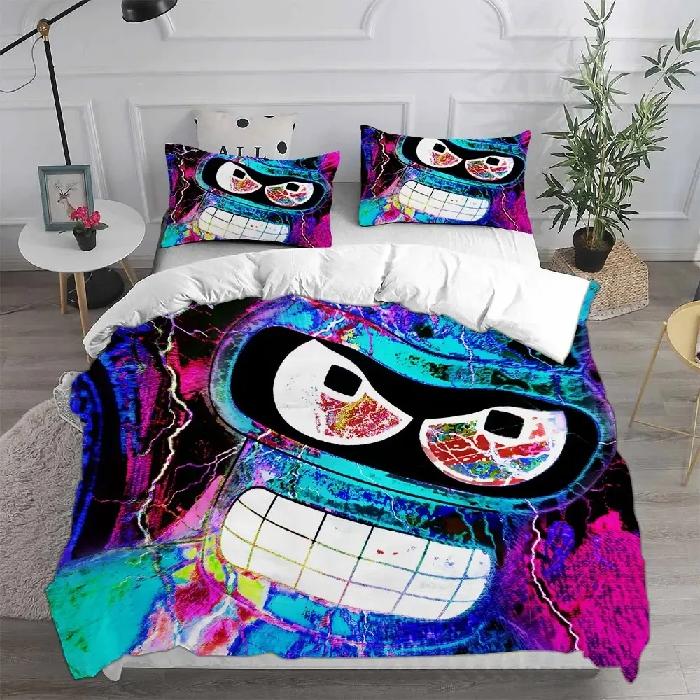 

Cartoon Futuramas Bender Bedding Set Boys Girls Twin Queen Size Duvet Cover Pillowcase Bed Kids Adult Fashion Home Textileextile