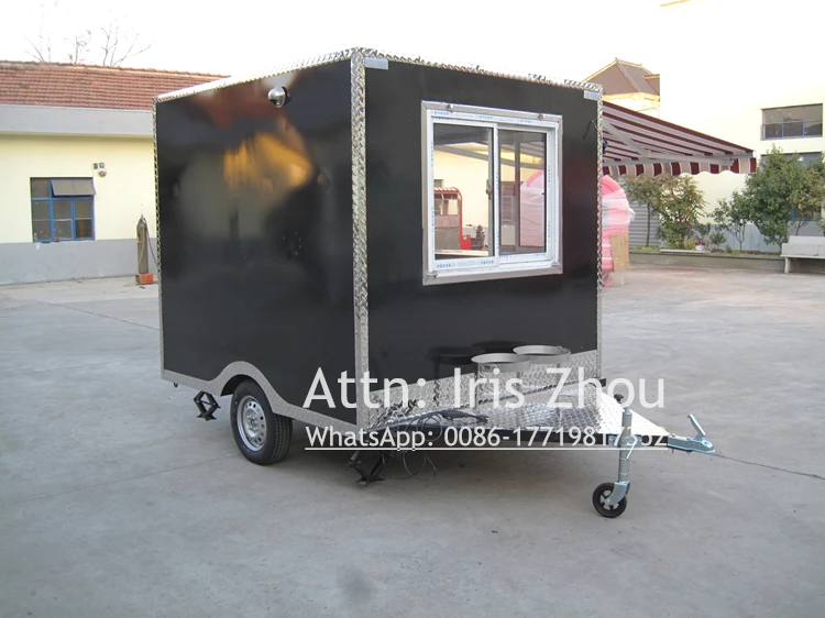 Towable 2.5m Street Mobile Kitchen Outdoor Mobile Food Trailer with Canopy