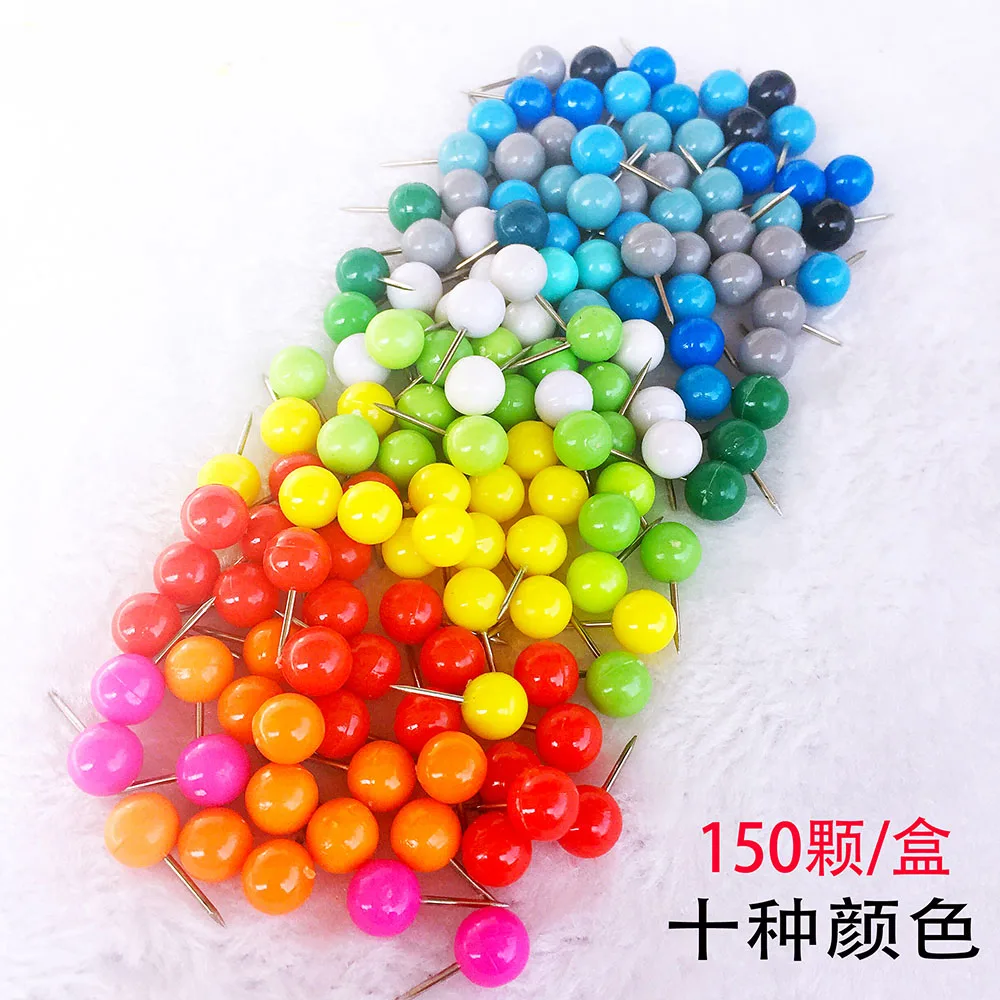 

150 Color Map Tacks Push Pins, with Round Plastic Head and Steel Point Thumb Tacks Pin Office School
