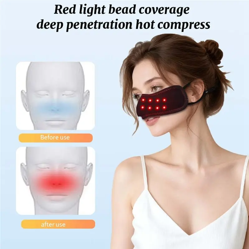【FAVORITE】Nose Warmer Electric Heating, Wireless Design, 16 LED Beads, 3 Temperature Settings, USB Charging, 2H Battery Life Lev