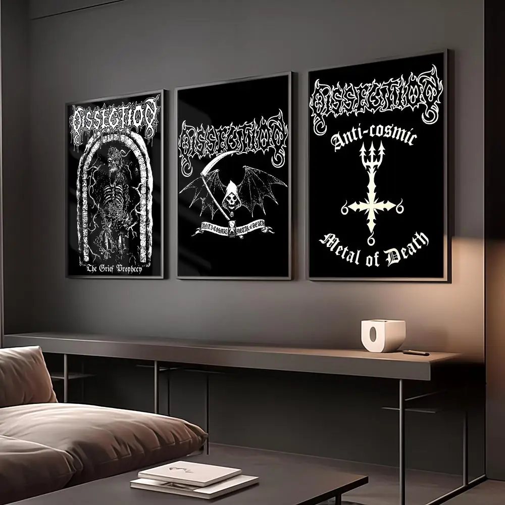 Metal Band D-Dissection  Poster Reteo Wall Art Aesthetic Room Decor Print Living Room Bedroom Home Decoration
