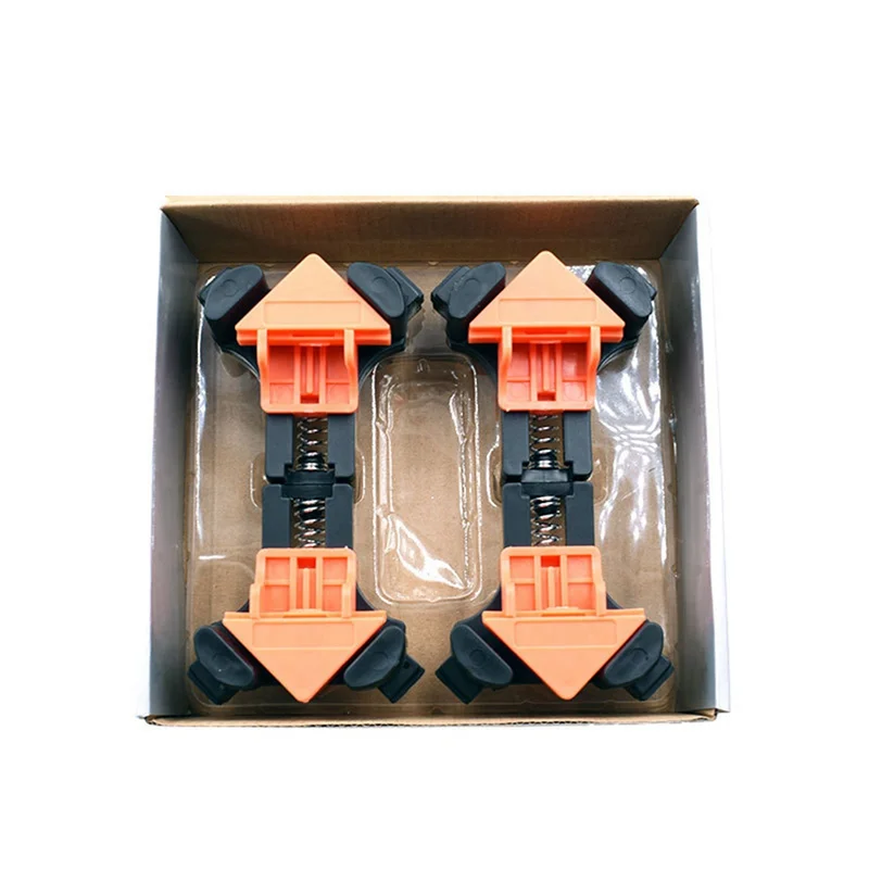 

A76K Woodworking Right-Angle Clamp 4-Piece Set Punching Fixing Fixture Kit 90-Degree Quick Positioning Installation Tool Set