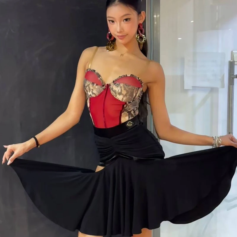 Women Chacha Performance Dance Costume Adults Latin Dance Competition Clothing Female Ballroom Dance Training Clothes SL13469