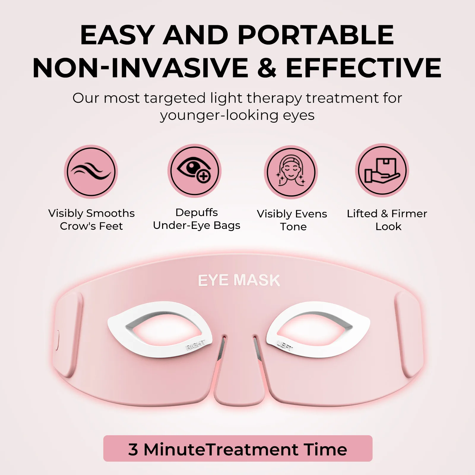 ซิลิโคนแบบพกพาไฟฟ้า LED Eye Mask อุปกรณ์ความงาม 880NM ใกล้อินฟราเรดแสงสีแดง Eye Massager Home Use Eye Care Mask อุปกรณ์