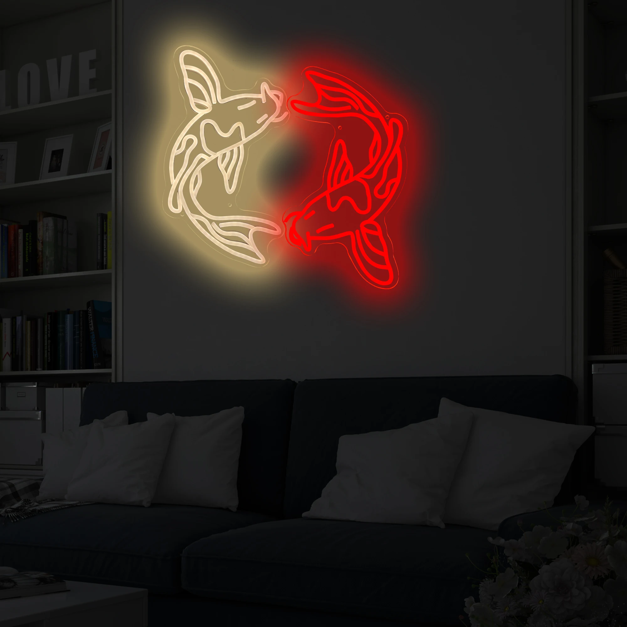 Koi Fish Neon Sign Custom Japanese Neon Sign Koi Lover Gift Personalized Japan Neon Sign Gaming Room Wall Decor Neon Signs