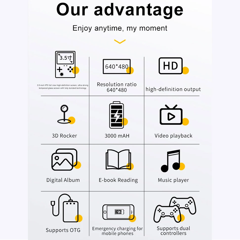 GB350 Game Console Has over 20000 Built-in Games and Supports Functions Such as E-books, Music Players, Video Players, Etc