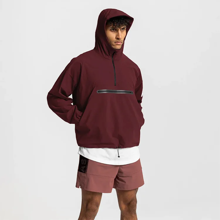 Mens Hooded Running Jackets Gym Workout Fitness Clothing Quick Dry Waterproof Basketball Sports Coat Windbreaker Hoodies Jackets