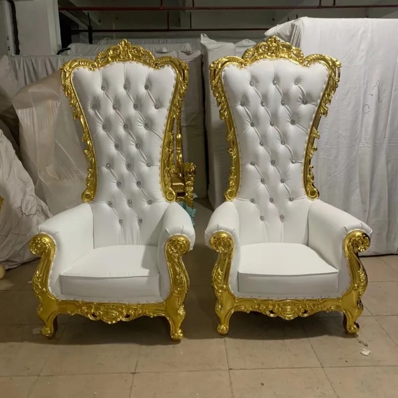 Wings high back chair hotel club queen chair European solid wood crown