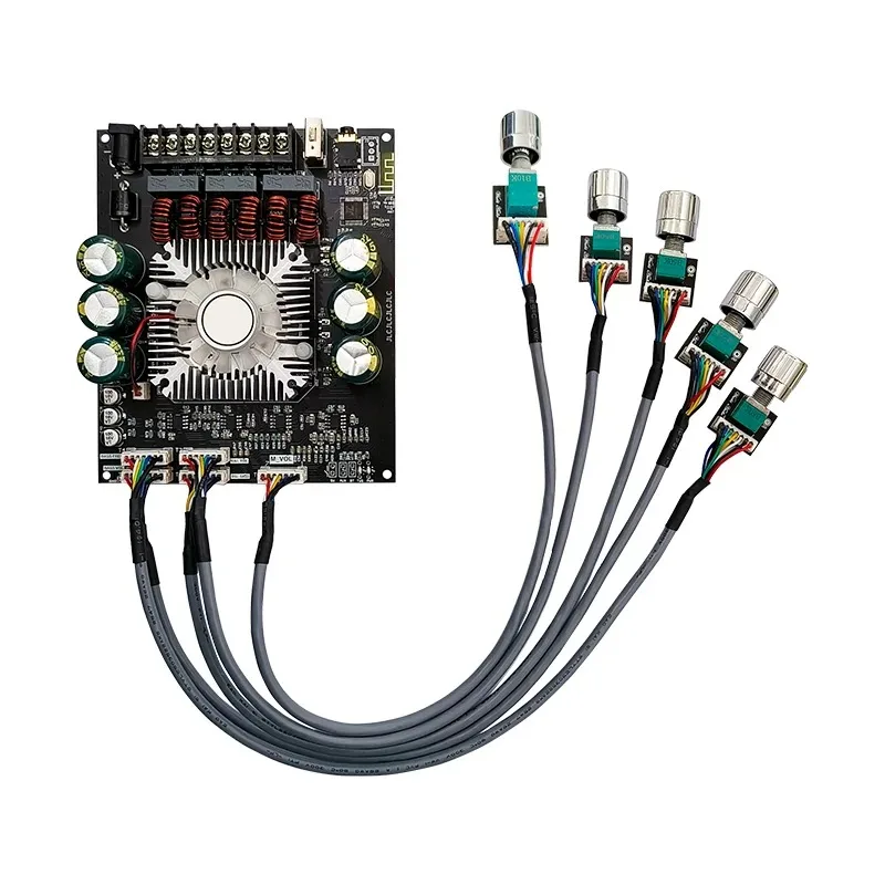 ZK-HT22 TDA7498E 2.1 Channel Bluetooth 5.1 Amplifier Module 160Wx2+220W Subwoofer Audio Board with Treble Bass Adjustment