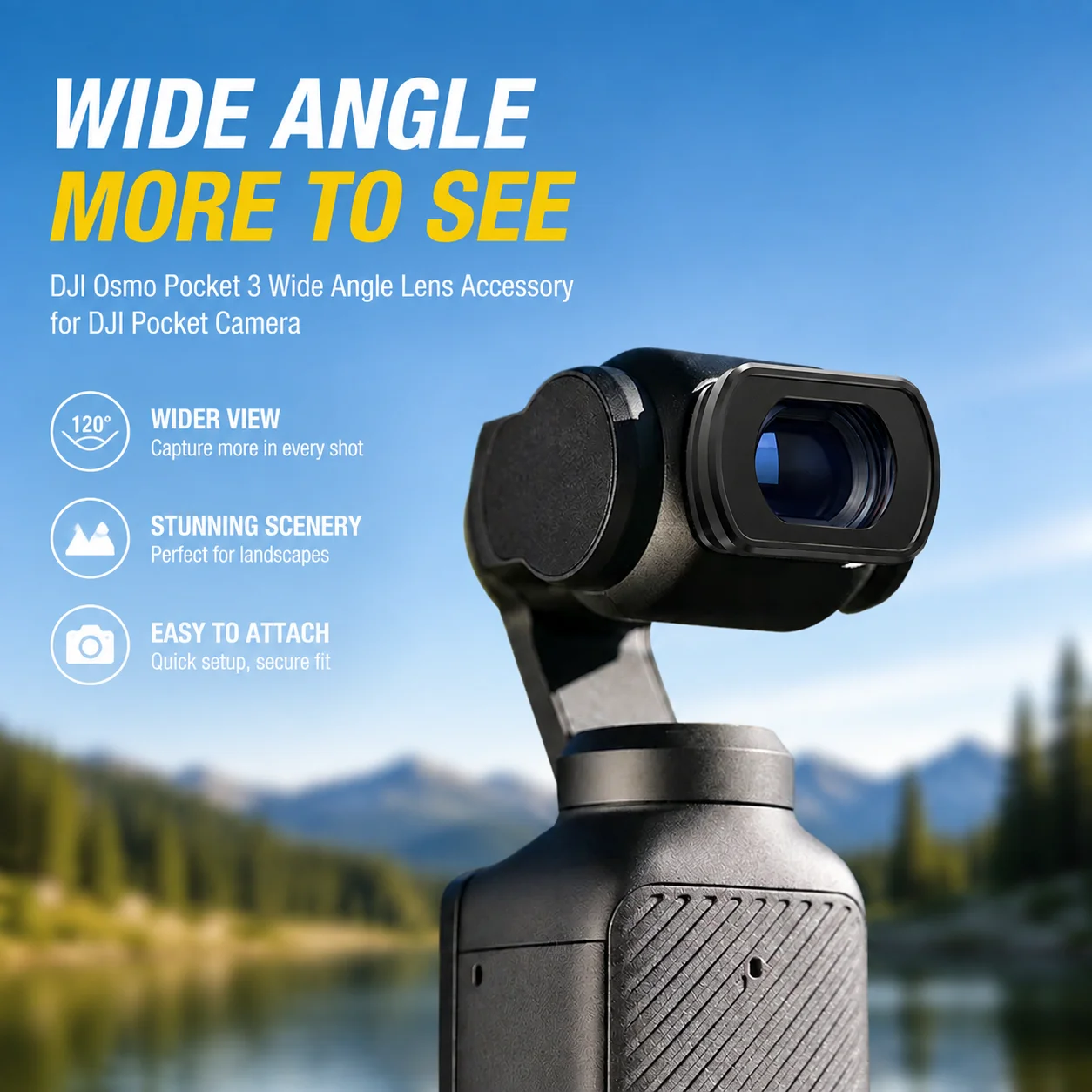 DJI Osmo Pocket 3 Wide Angle Lens Accessory for DJI Pocket Camera