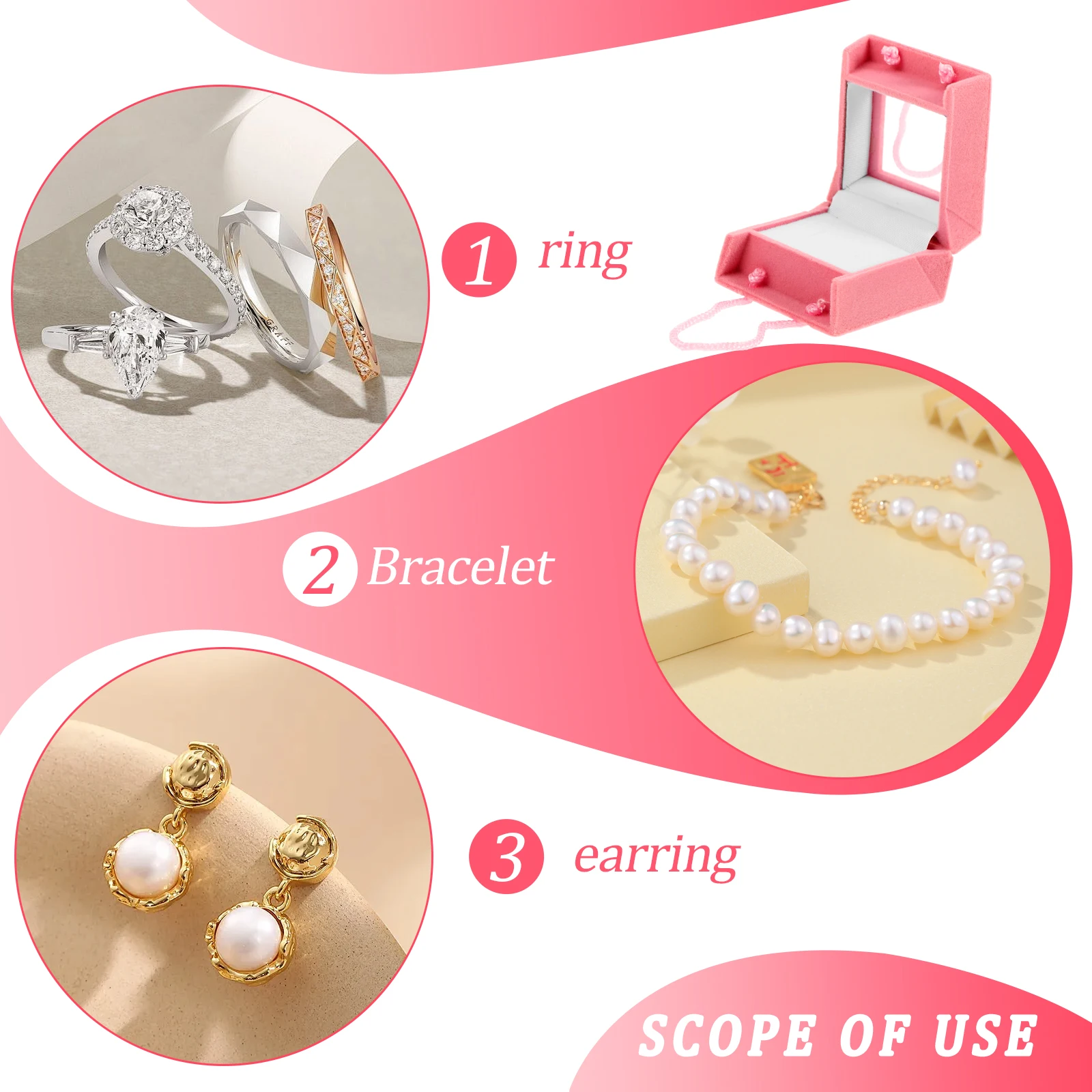 

Small Jewelry Box Travel Ring Earring Case Flocking Rings Earrings Jewellery Boxes