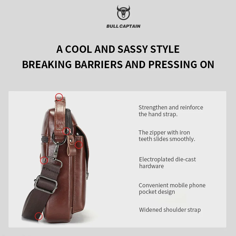 Bullcaptain bolsa mensageiro de couro masculina, bolsa de ombro retrô pequena crossbody, bolsa casual para viagem