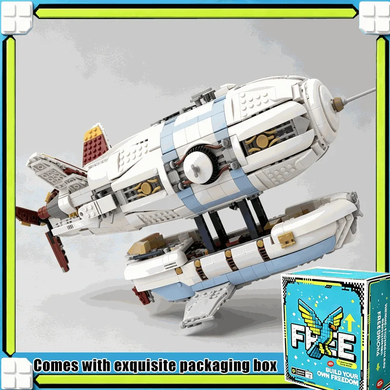 2169PCS MOC Large Steampunk Airship Exploration Vessel Model Custom Puzzle Building Blocks DIY Creative Fantasy Display Toy Gift