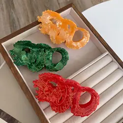 2024 New Design Acetate Chinese Dragon Hair Clip Claw For Women Trendy Oversize Ponytail Hairpin Hair Accessories Tool For Thick