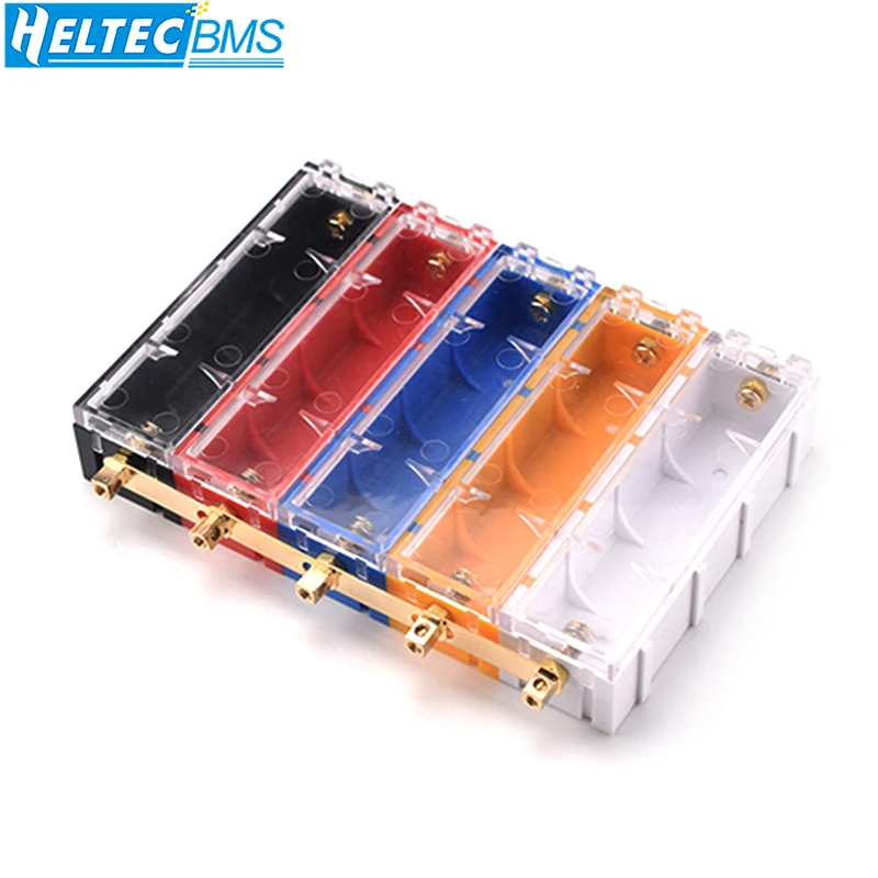 2PC Spliceable 18650 1S Battery Box DIY Parallel Base Solderless Gold-Plated Copper Pillar Supporting High Current Battery Case