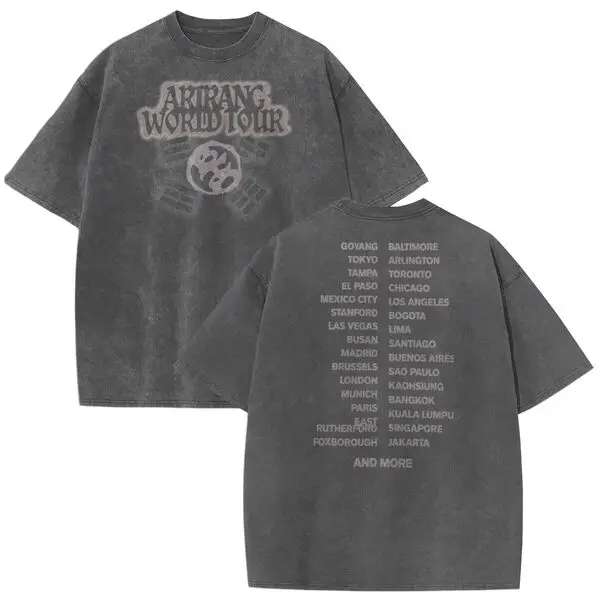 Pop Band 2026 Tour Concert T-shirts Women Men Short Sleeve 100% Cotton Washed Tshirts for Fan Gifts view 3