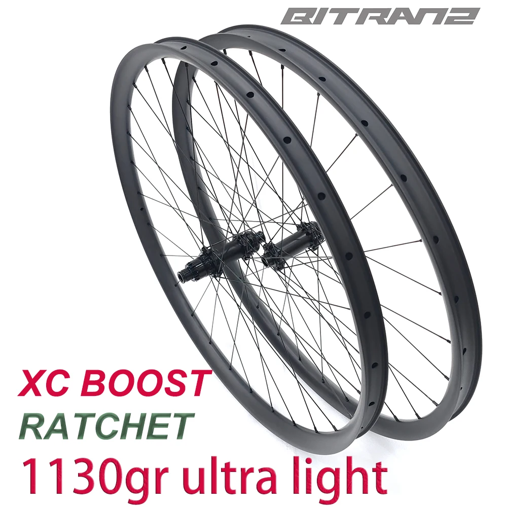 29er vélo léger XC Boost roues en carbone 23mm disque asymétrique 28/30/32/34/36mm Goldix M160SL cliquet vtt vélo Tubeless roues