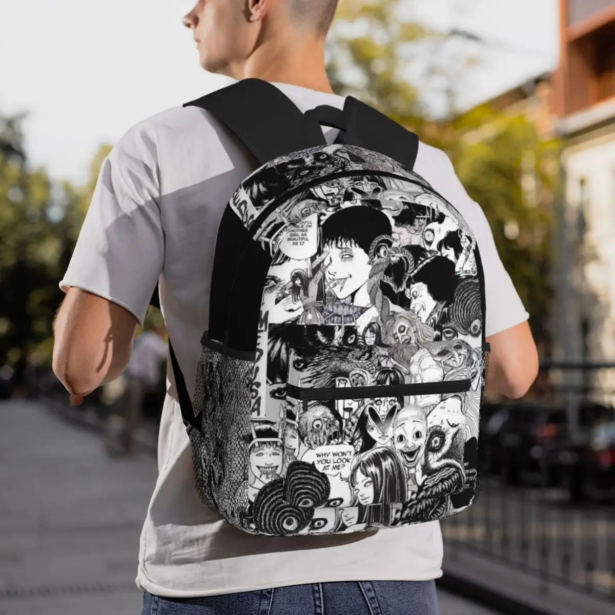 Tomie Junji Ito Horror Anime Comic Pattern Backpack Student BookBag Children School Bag Computer Shoulder Bags for Boys Girls