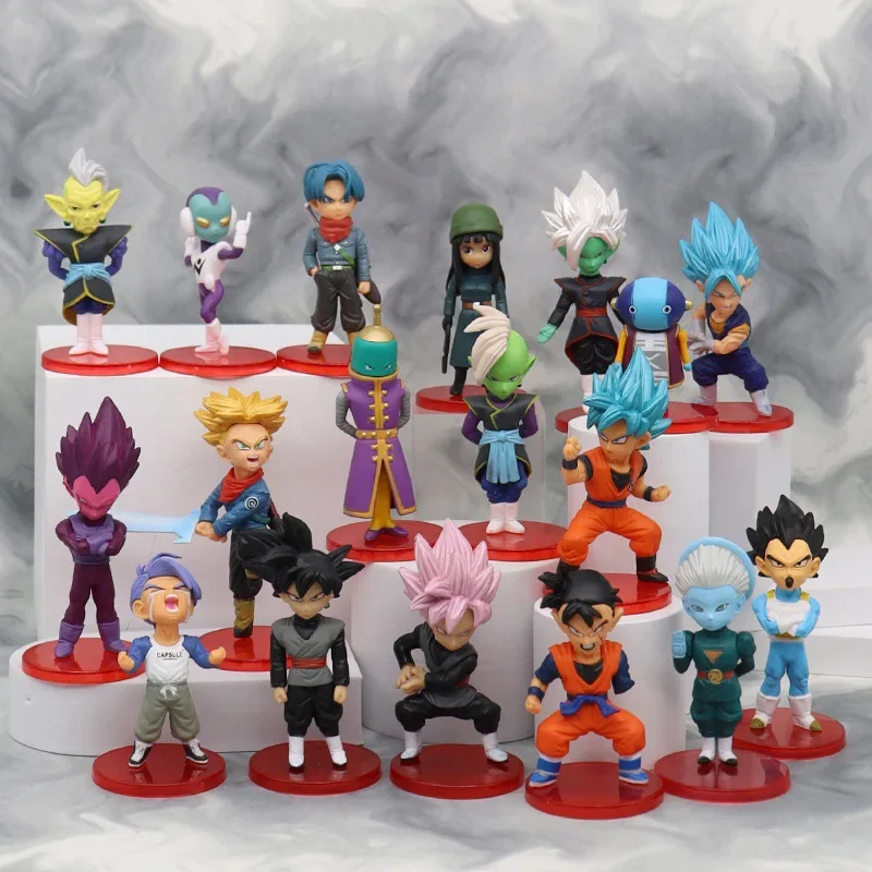 18 Styles Dragon Ball Super Saiyan Action Figures Anime Son Goku Gohan Vegeta Gogeta Majin Buu Model Cartoon Toys Set Ornament