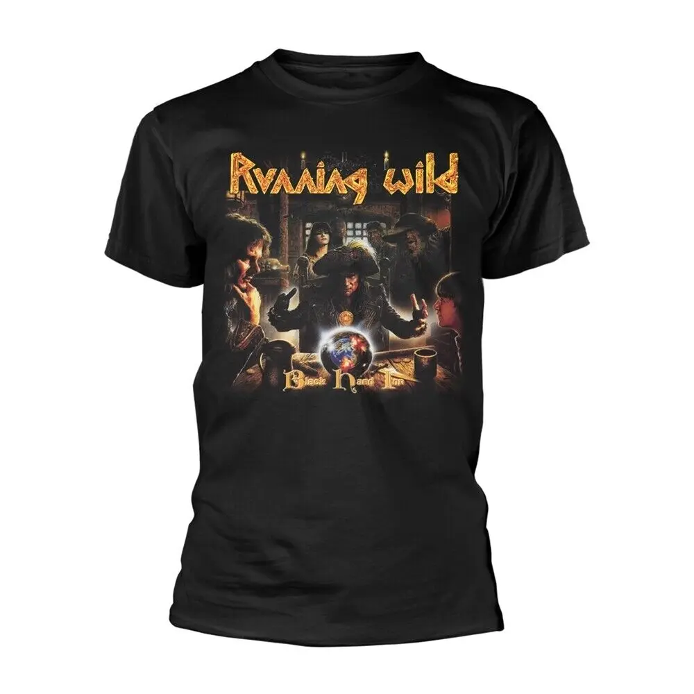 RUNNING WILD - BLACK HAND INN BLACK T-Shirt, Front & Back Print Medium   High Quality 100%Cotton Short Sleeve